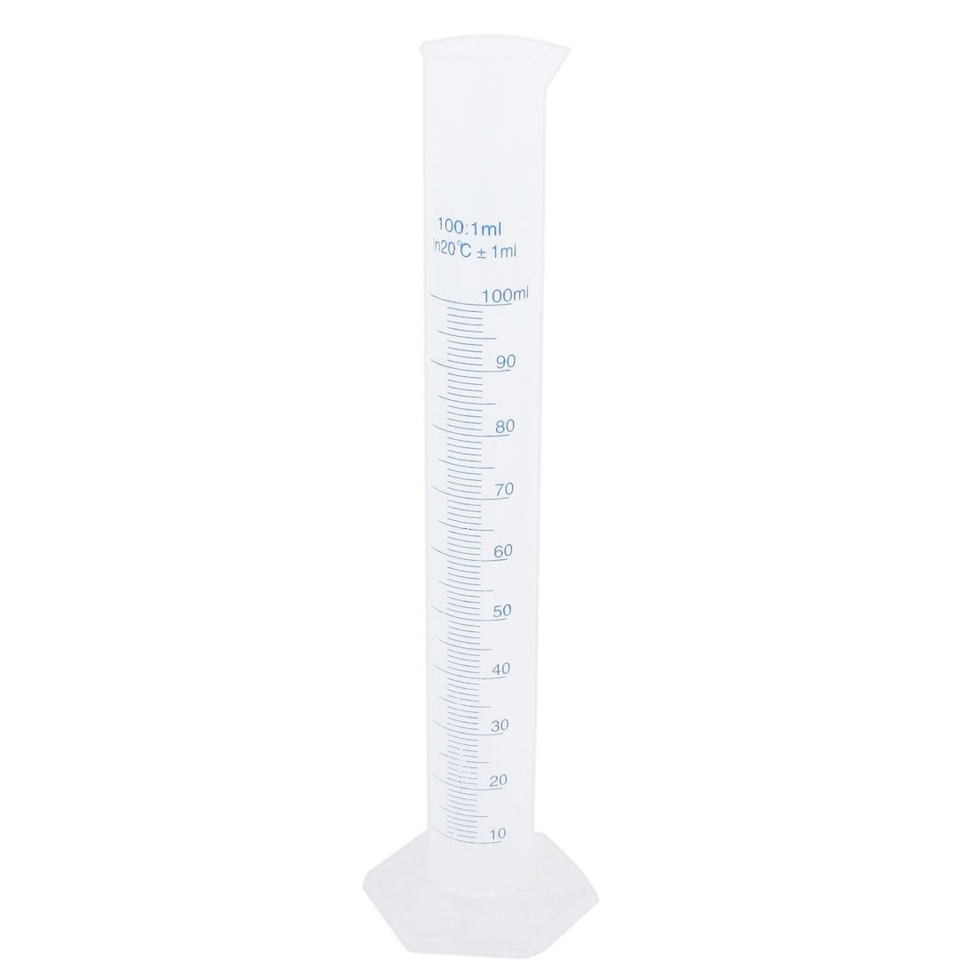 Transparent Plastic Graduated Cylinder 100ml 1 milliliter Lab Test