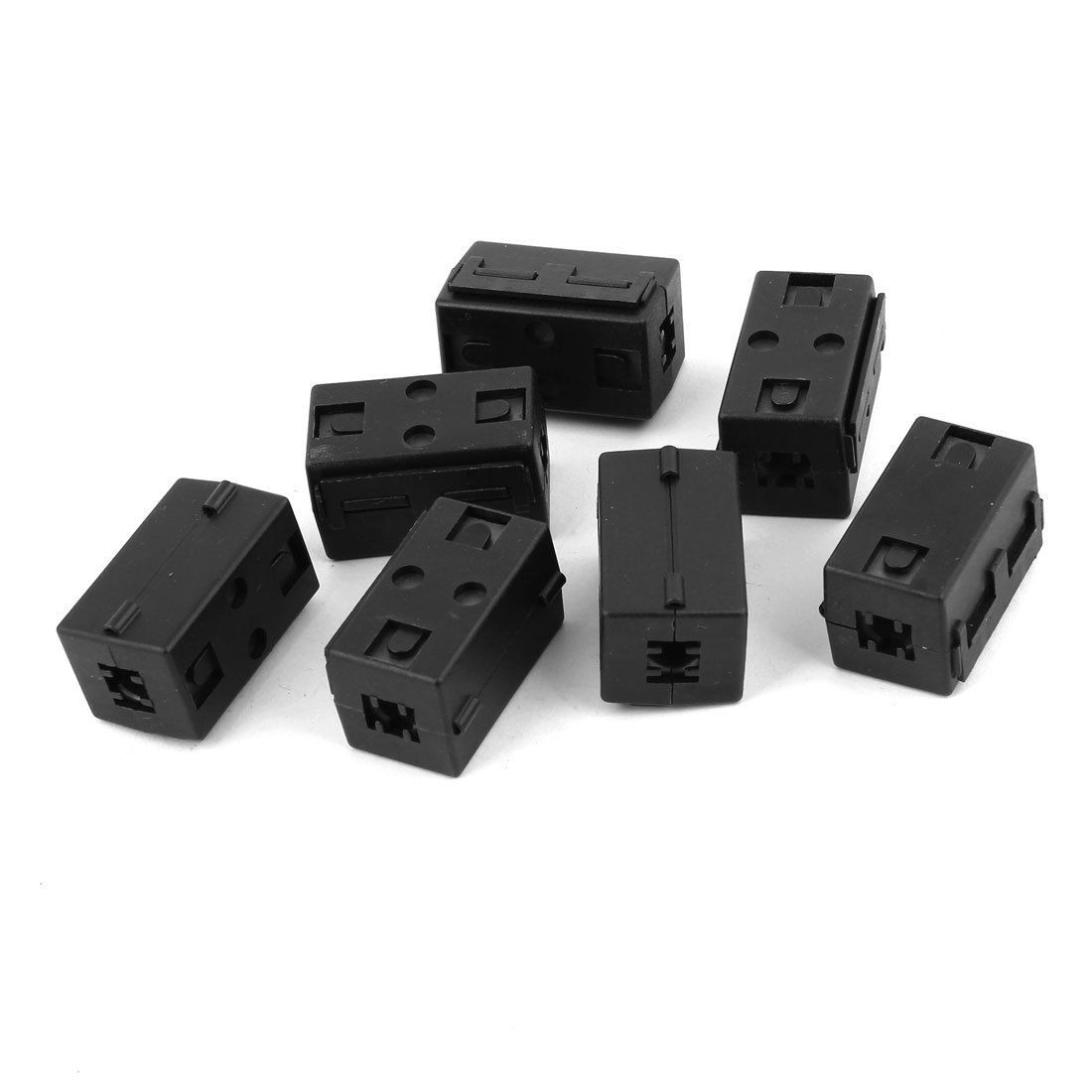 FU65 6.5mm Inner Diameter Plastic Shell Ferrite Filter Cable Clip 7 Pcs