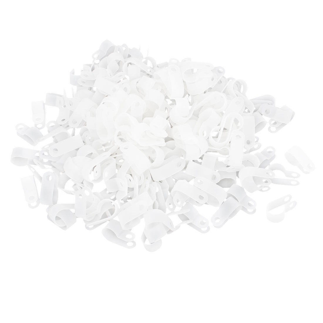 400 Pcs Replacement White Plastic R Clip Clamp for 10mm Wire Hose Tube