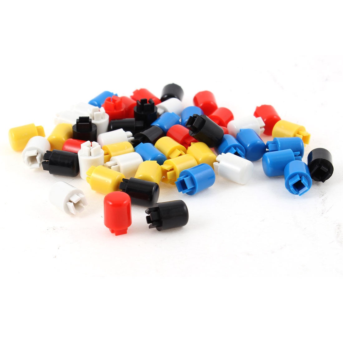 50pcs Multicolor Plastic Tact Switch Button Protect Cover Caps 3.5mmx3mmx10mm