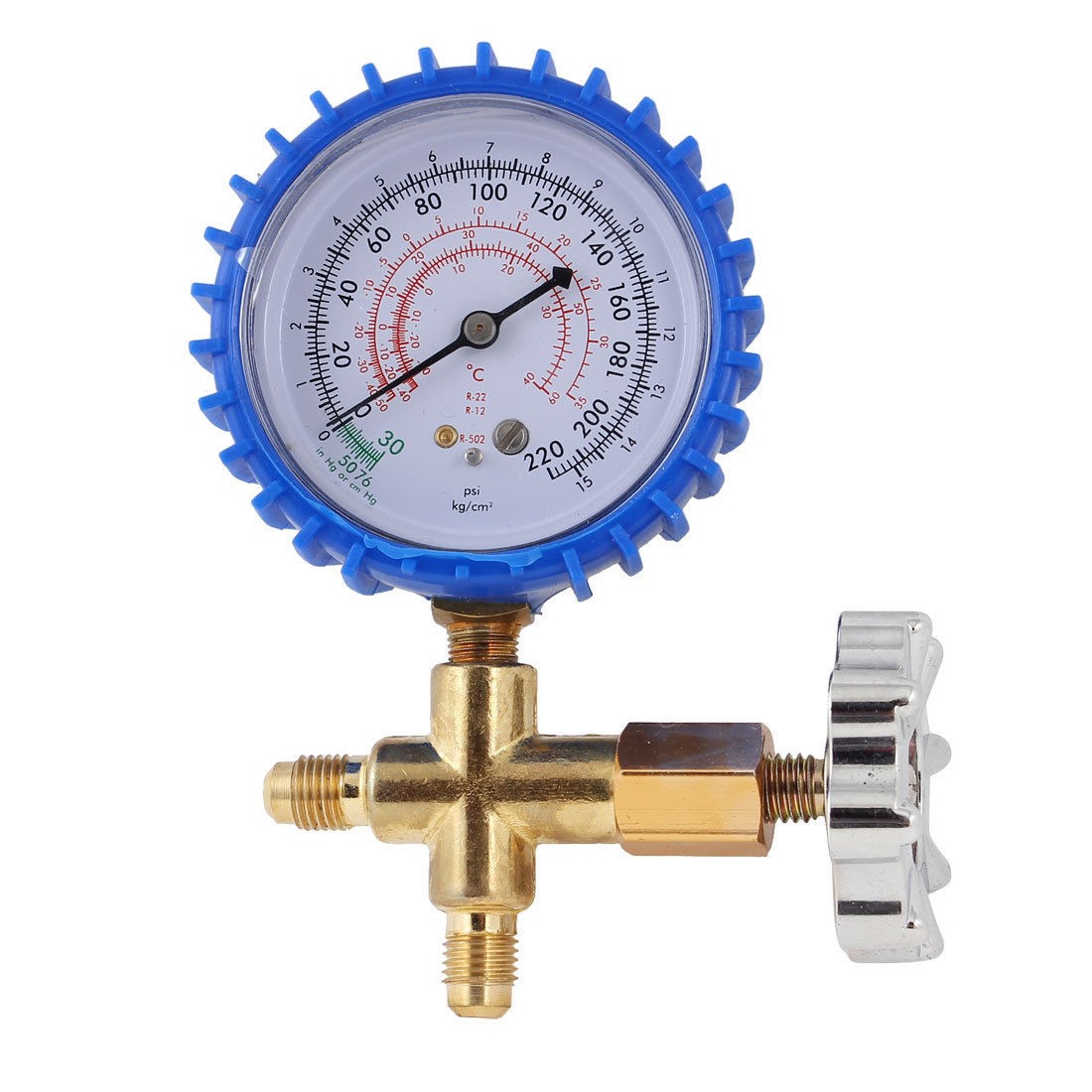 Refrigeration Part 11mm Threaded Single Manifold Gauge Valve 0-15Kgf/cm2