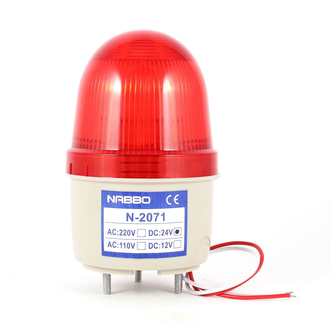 Industrial DC 24V Mini Red LED Blinking Warning Light Bulb Signal Tower Lamp