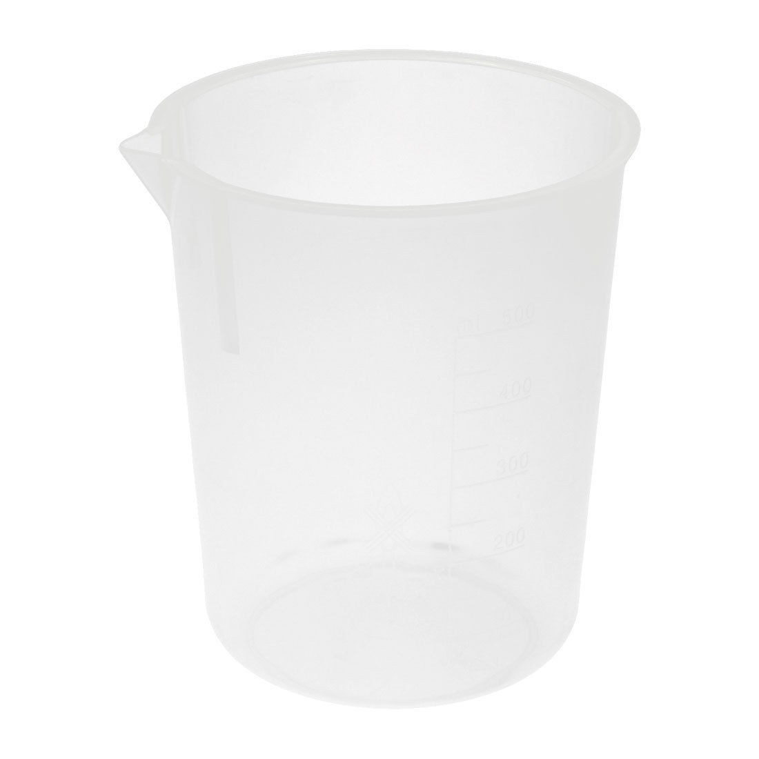 11cm x 12cm 500mL Clear White Plastic Beaker Measuring Cup Liquid Measurer