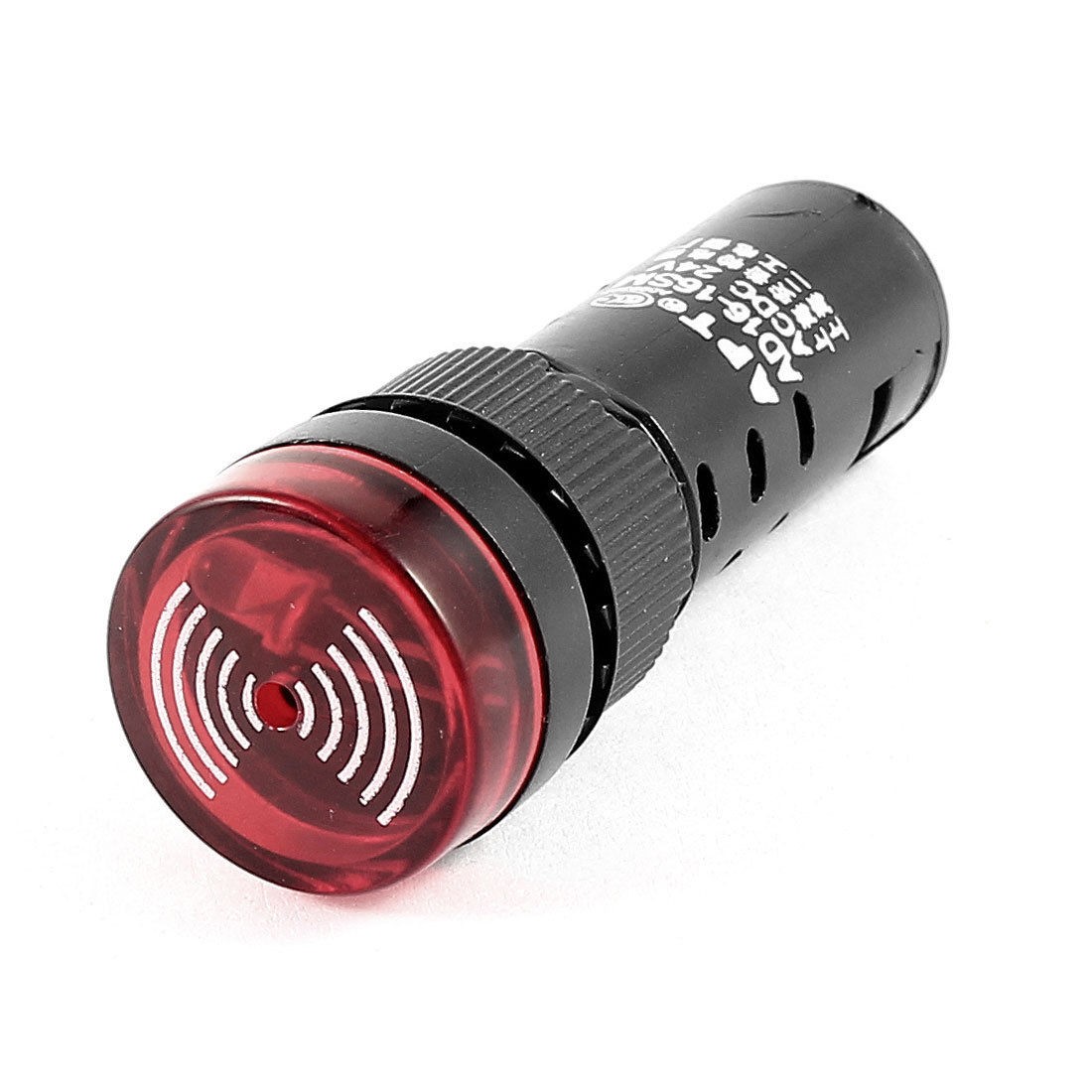 16mm Panel Mount Continuous Flashing Red LED Signal Pilot Lamp Buzzer AC/DC 24V