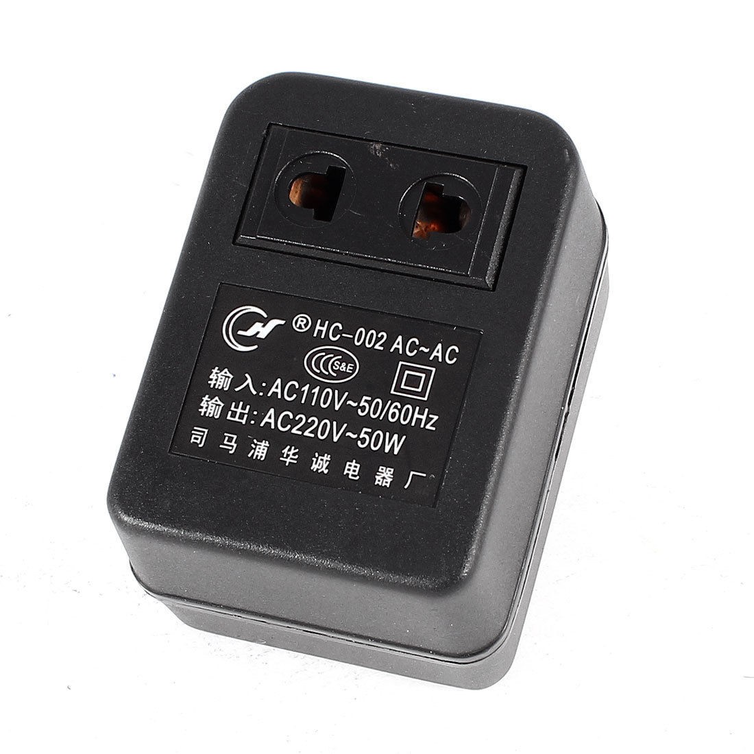 US Plug to US Socket Wall Travel Power Adapter Black AC 110V/220V 50W