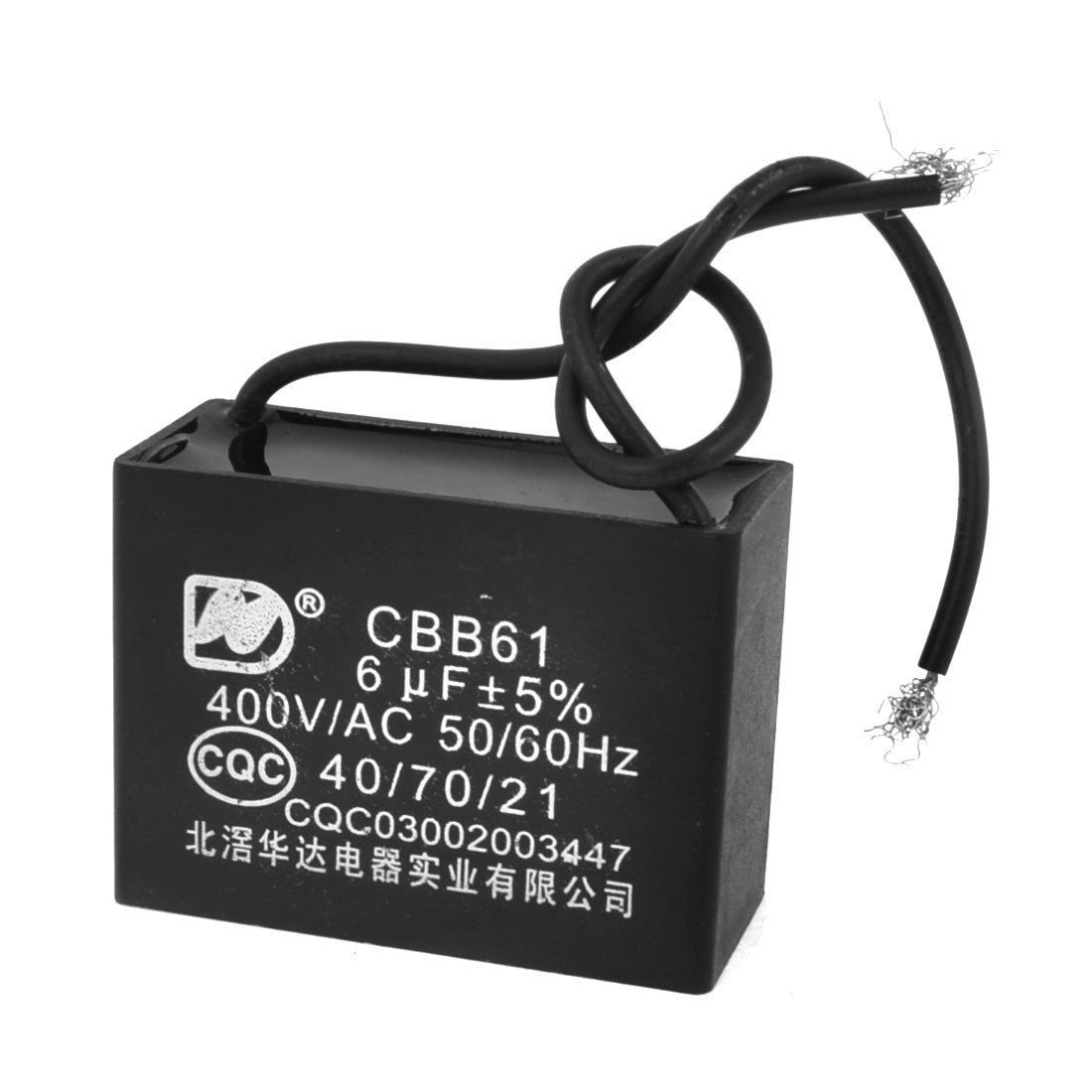 AC 400V 6uF Capacity Wired Air Conditioner Motor Running Capacitor CBB61