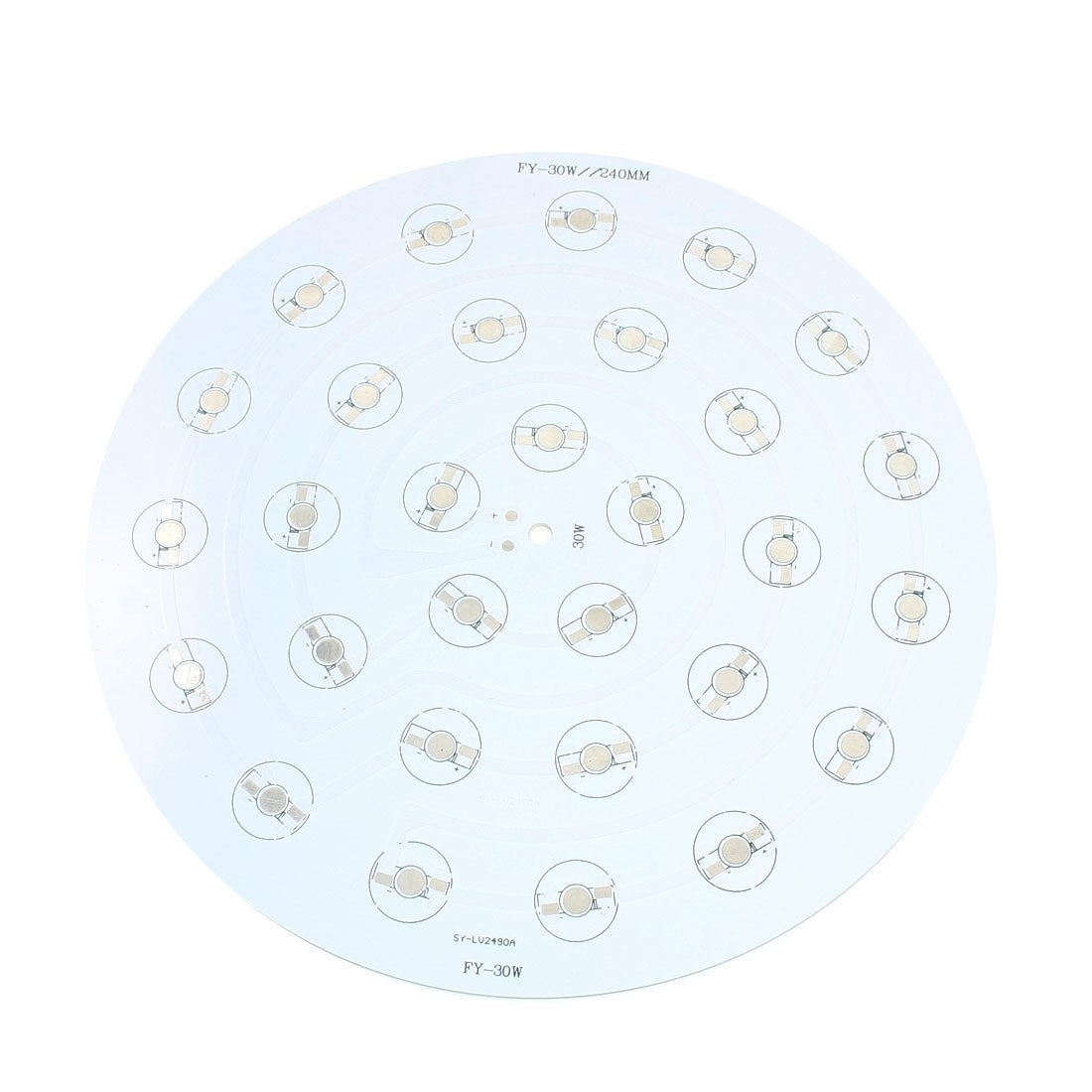 High Power Circle Aluminum PCB Circuit Board 240mm Diameter 30 x 1W 3W LED