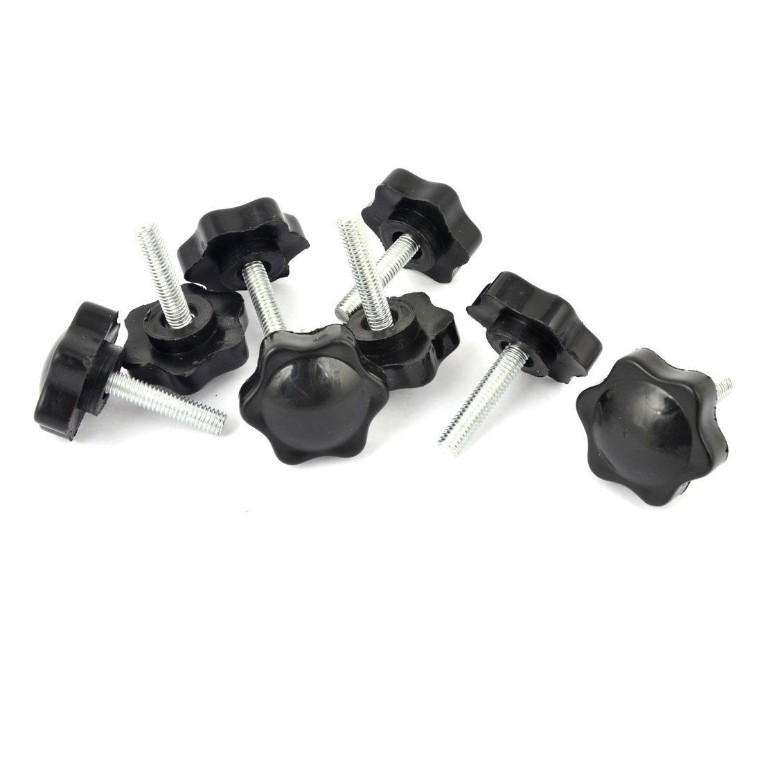 Industrial M6x25mm Male Thread 32mm Head Dia Screw On Type Clamping Knob 8Pcs
