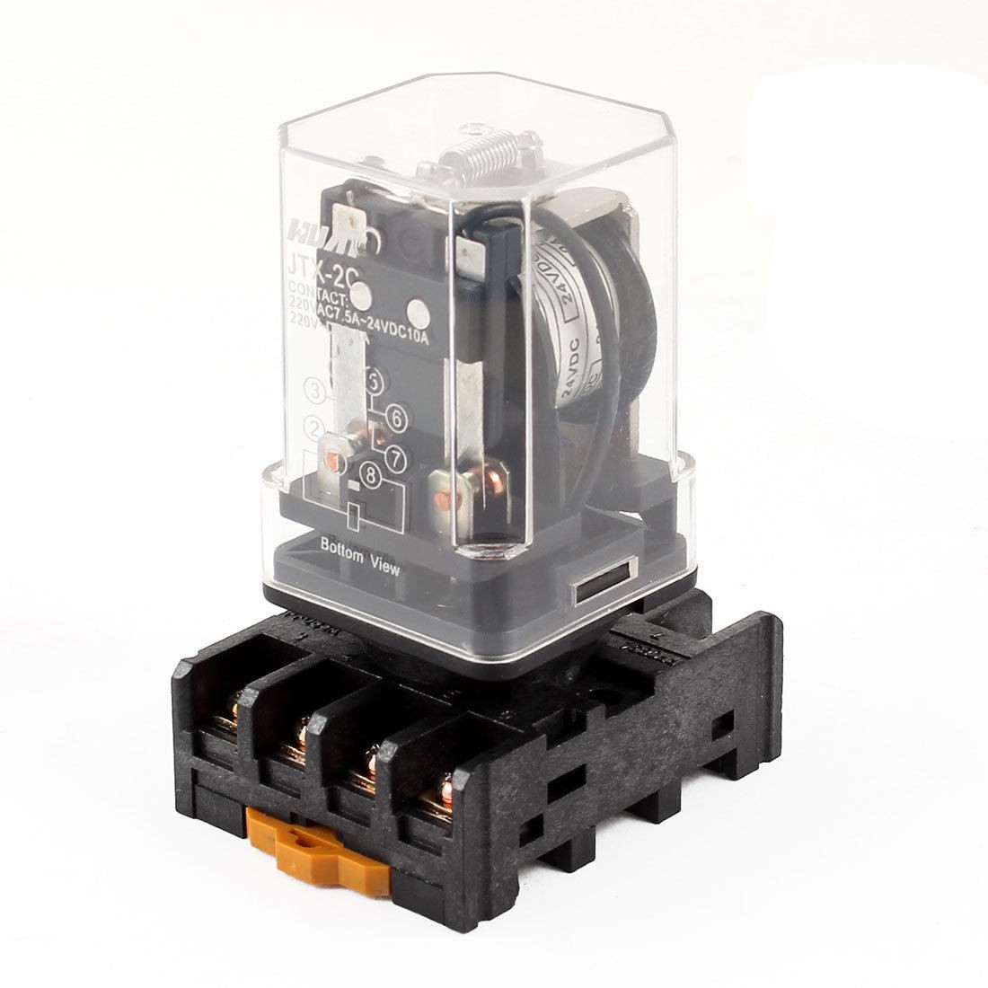 JTX-2C 8 Round Pin DPDT DIN Rail Electromagneti<wbr/>c Relay DC 24V Coils