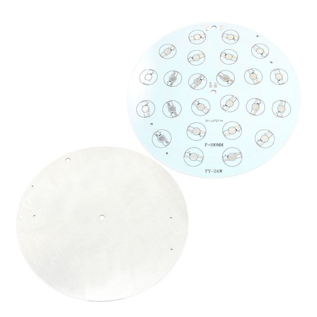 2Pcs 24 x 1W 3W LED High Power Circle Aluminum PCB Circuit Board 190mm Diameter