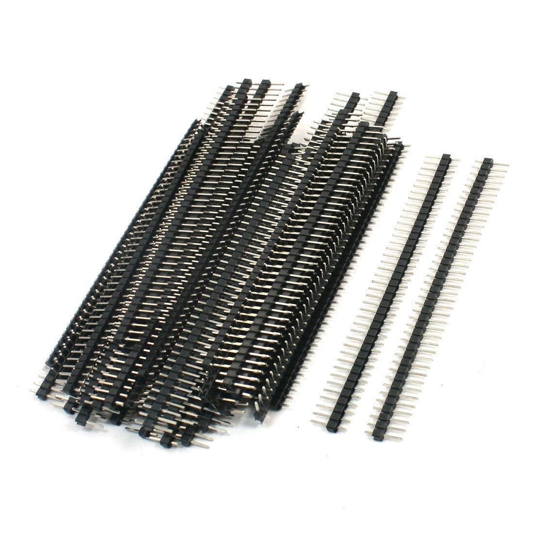 50Pcs Black 40 Pins 2.54mm Single Row Straight Pin Header Strip