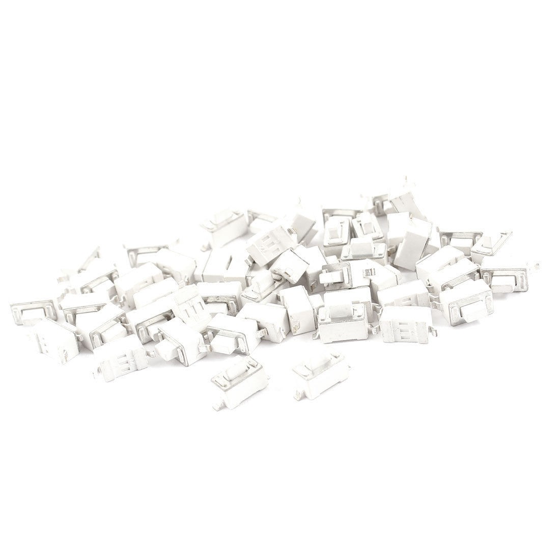 50 Pcs Panel PCB Momentary 2 Pin SPST Tactile Tact Switch White 6x3x5mm