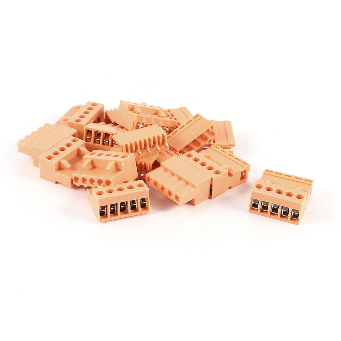 10 Pcs 5pin 3 96mm Pitch PCB Mount Screw Terminal Block 300V 10A AWG14 26 Orange