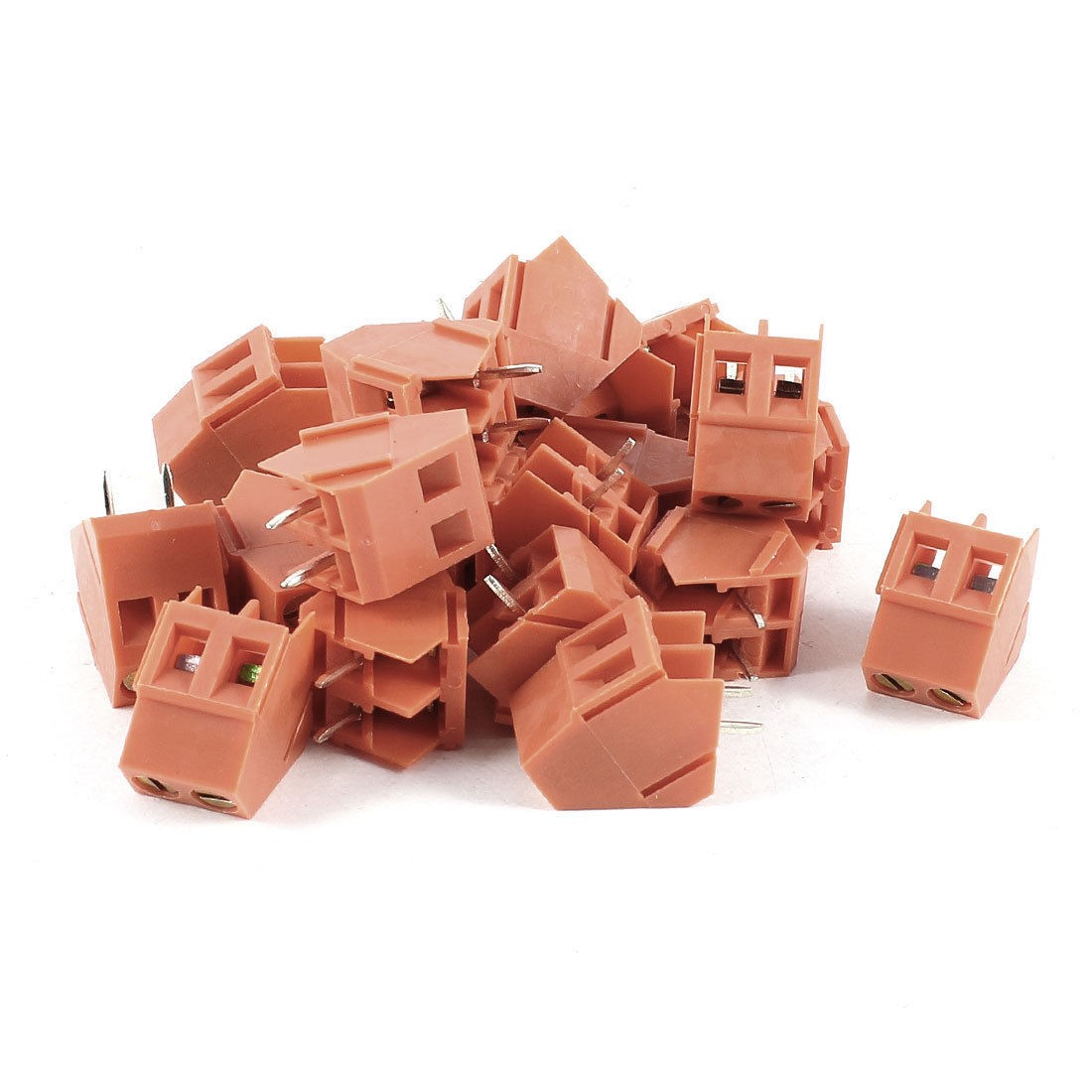 20 Pcs 2Pin 5mm Pitch PCB Screw Mount Terminal Block Connector 300V 10A AWG22-12