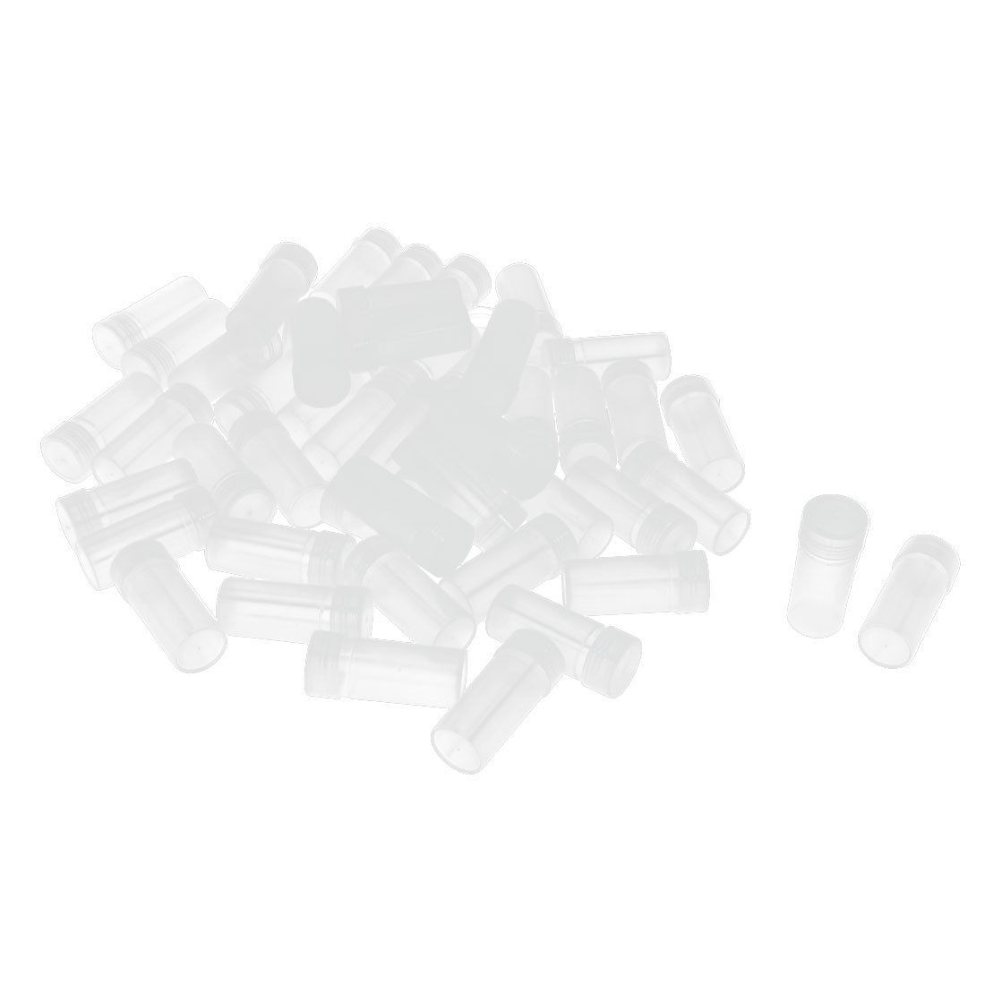 50x Isotope Container Clear White Plastic Cylindrical Reagent Vial