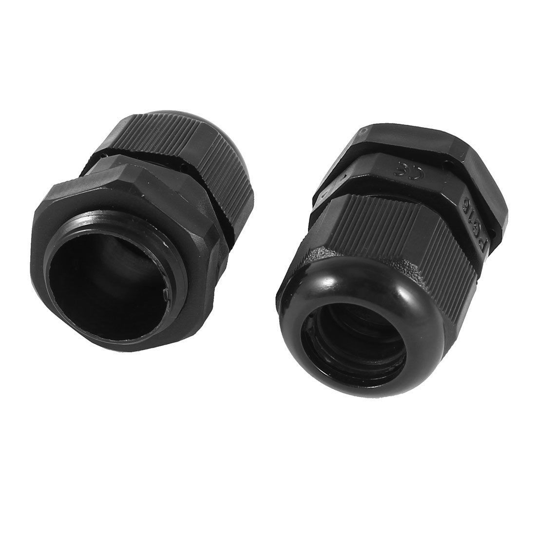 2 Pcs 1/2NPT Waterproof Cable Range PG16 10-14mm Cables Gland Connector Black