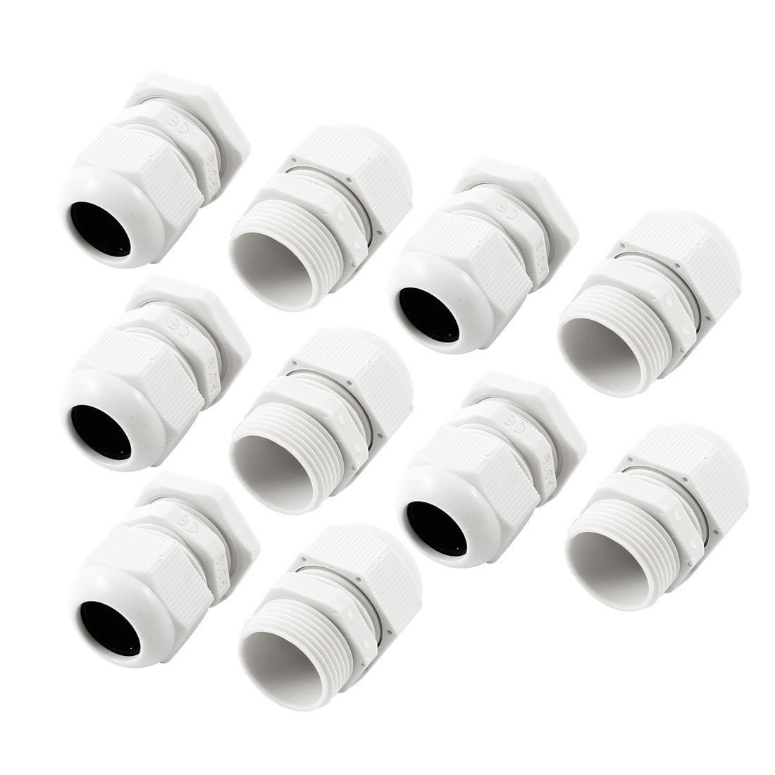 10 Pcs PG19 Off White Plastic Glands Connectors for 12mm to 15mm Cable