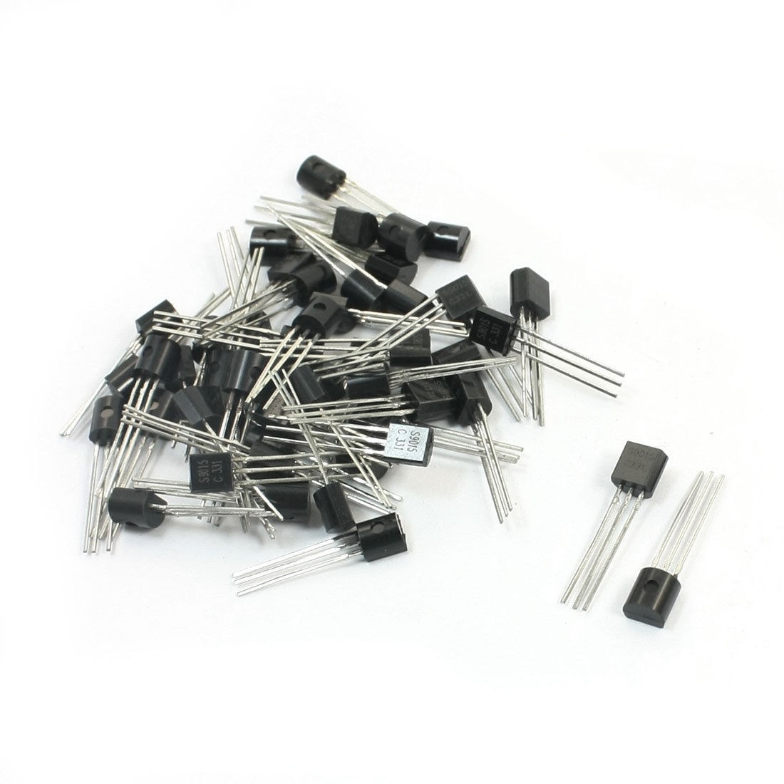 50Pcs PCB Board S9015 50V 100mA Through Hole TO-92 PNP Transistors