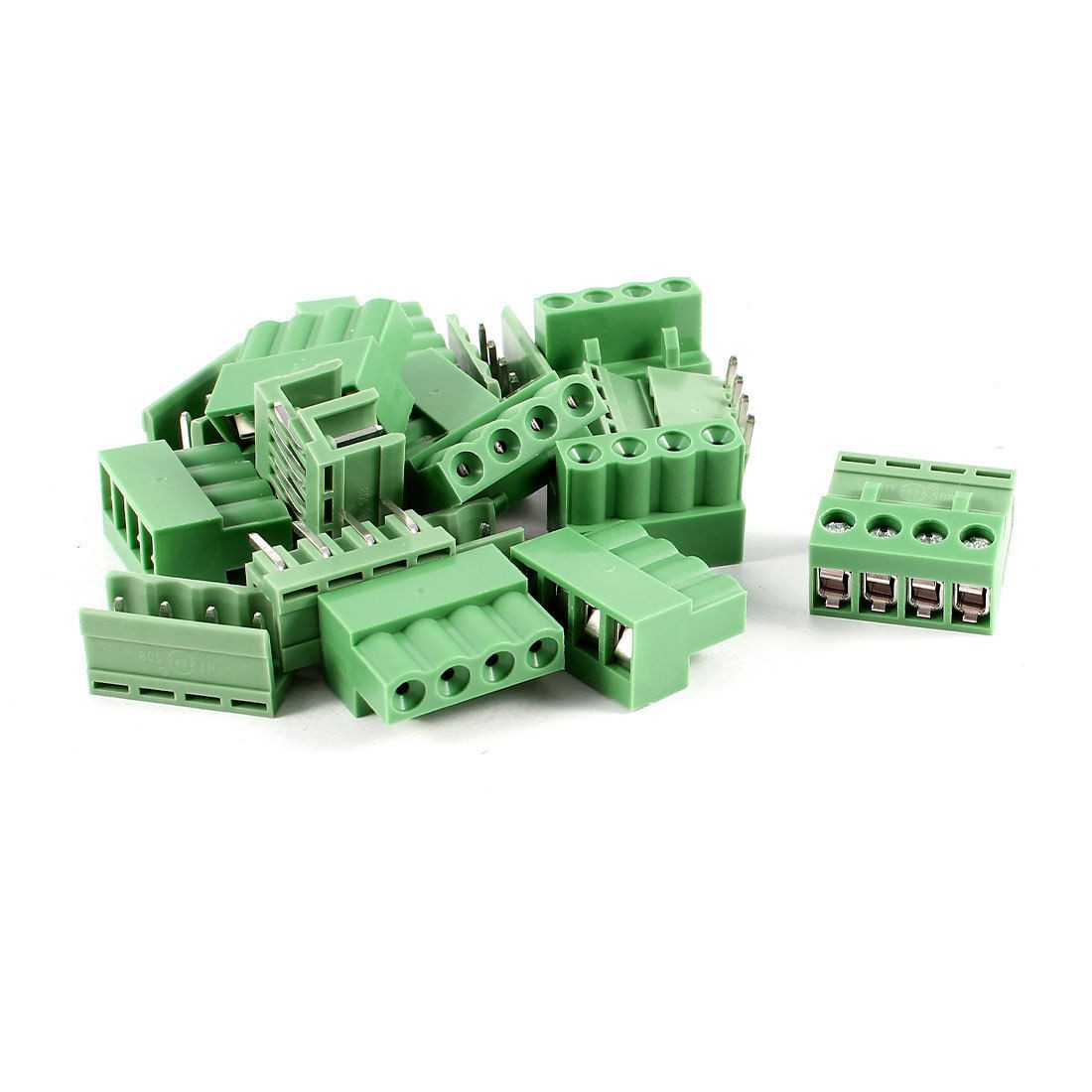 10 Pcs 4pin 5 08mm Spacing PCB Screw Terminal Block Connector 300V 10A AWG14 26