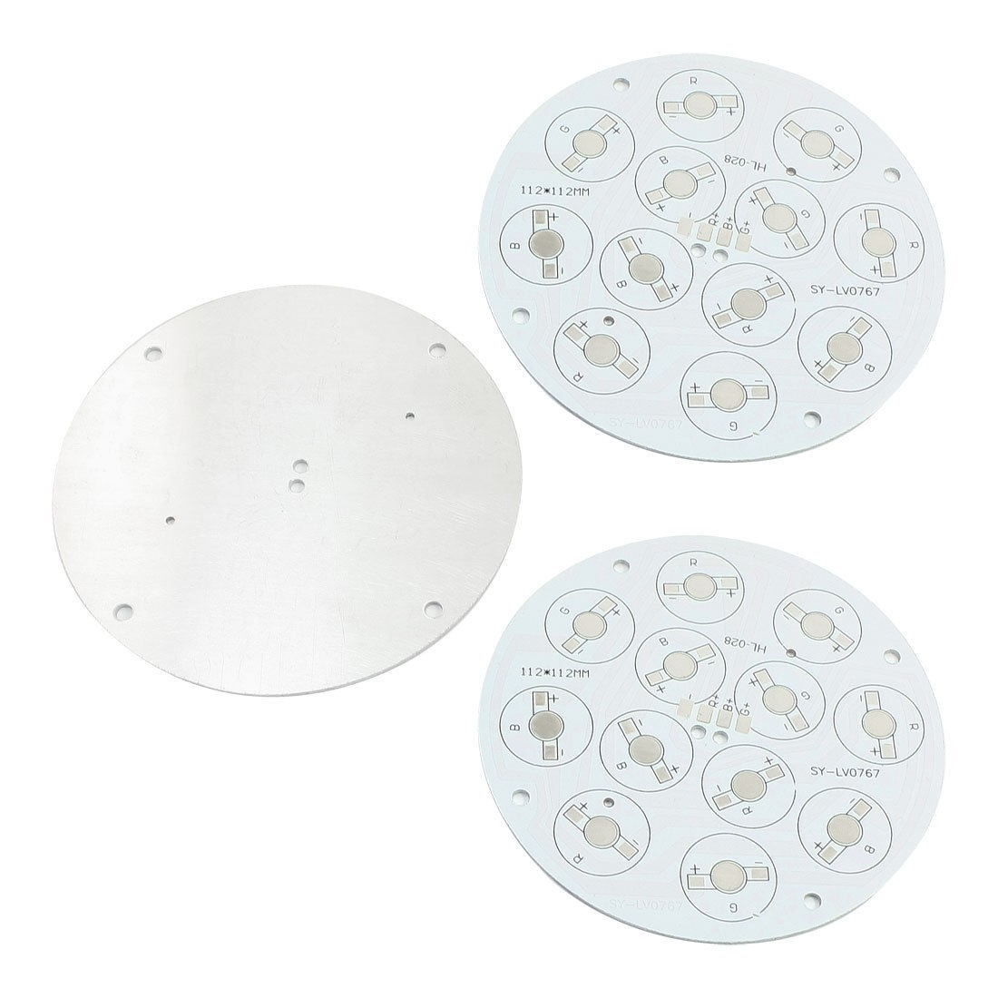 3Pcs 112mm Round Aluminum PCB Circuit Board for 12 x 1W 3W RGB LED in Series