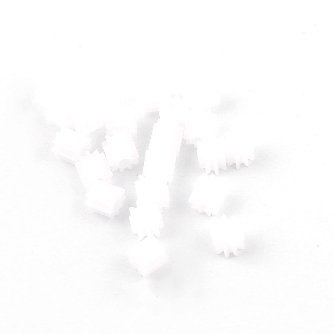 20 Pcs White Plastic 0.2" 5mm Diameter 0.5cm Height Gears for Car Model