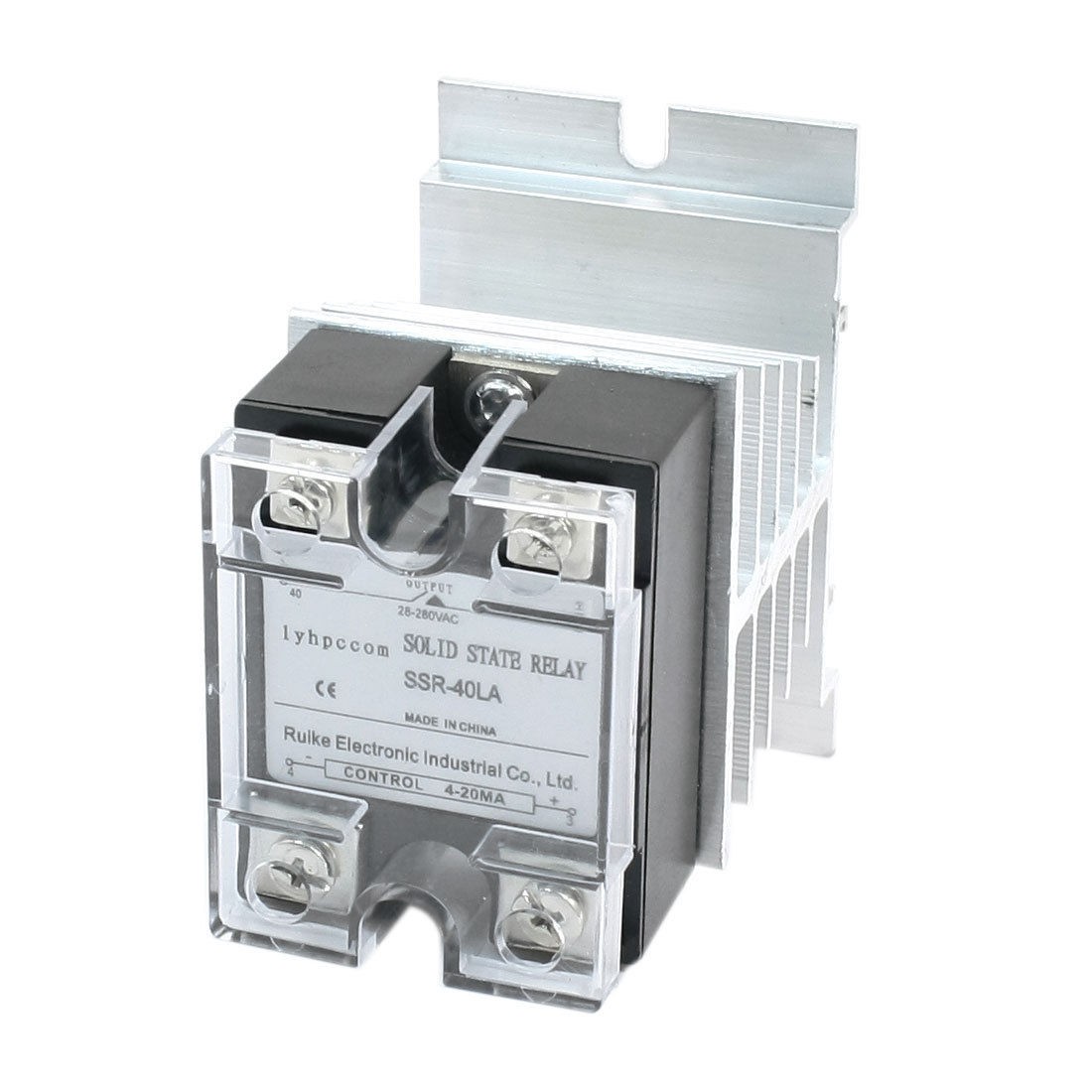 4-20mA to AC 28-280V 40A Single Phase Aluminum Heat Sink SSR Solid State Relay