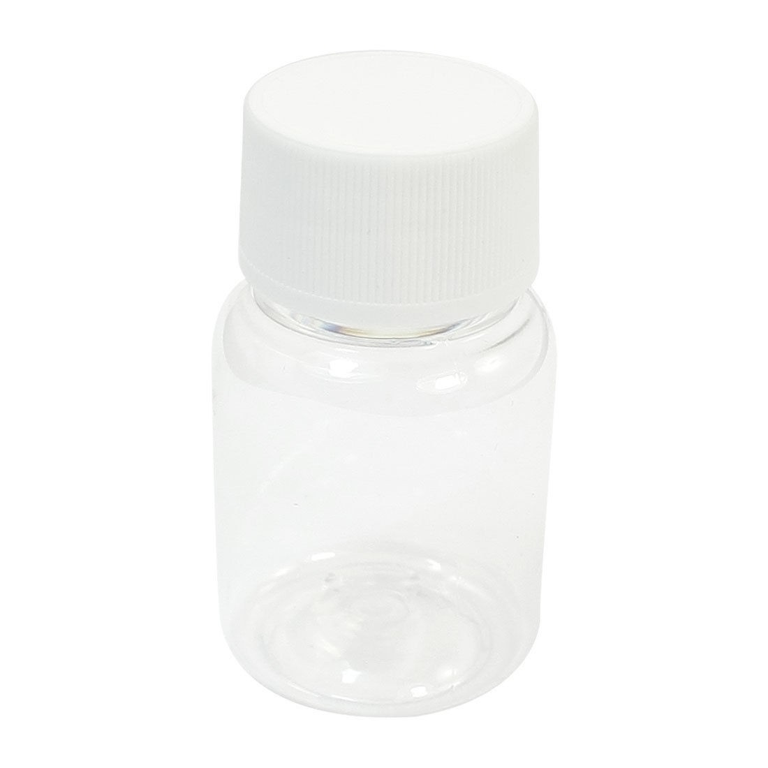 50mL Wide Mouth White Clear Plastic Cylinder Shape Chemistry Storage Case Bottle