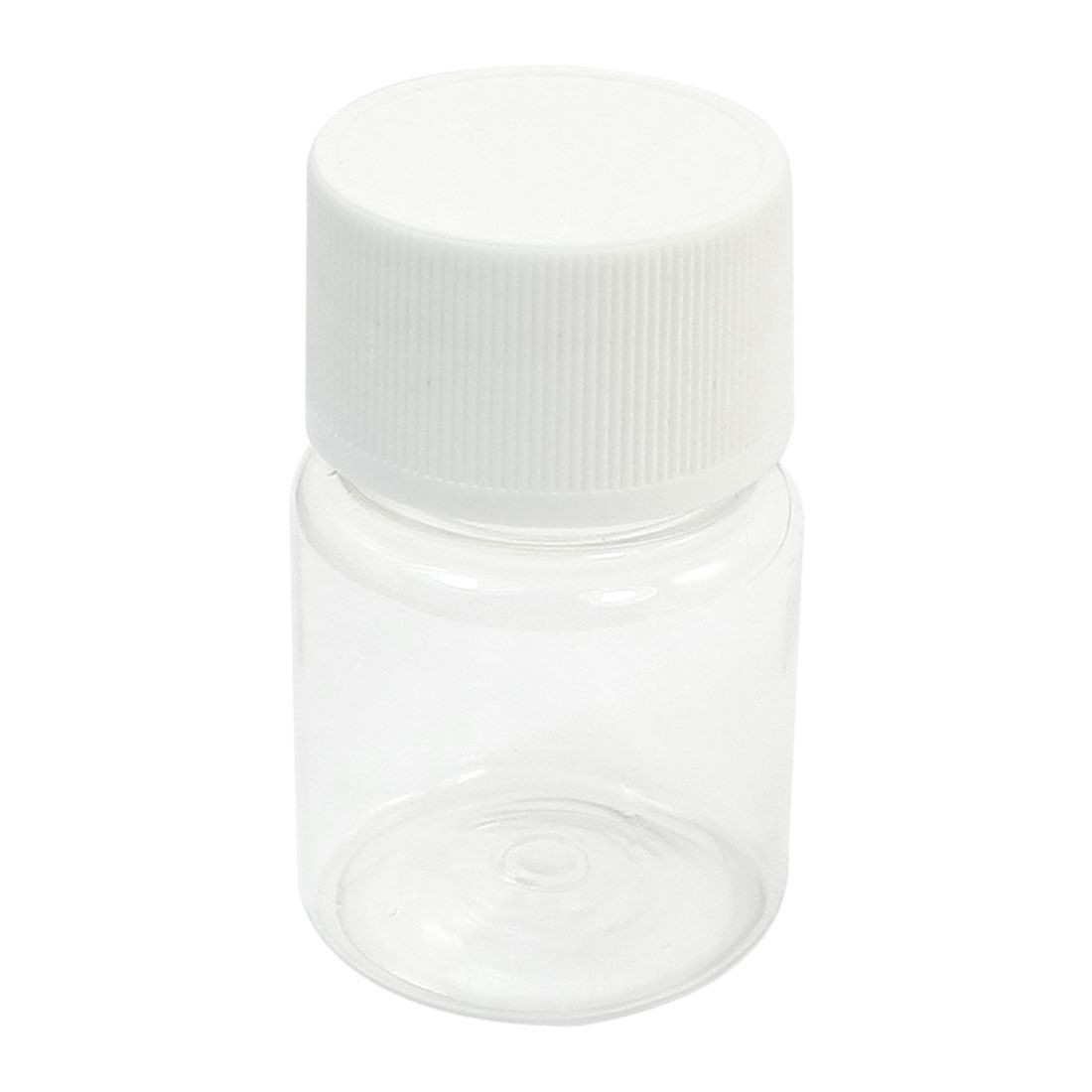 30mL Capacity 23mm Dia Mouth White Clear Plastic Chemistry Storage Case Bottle