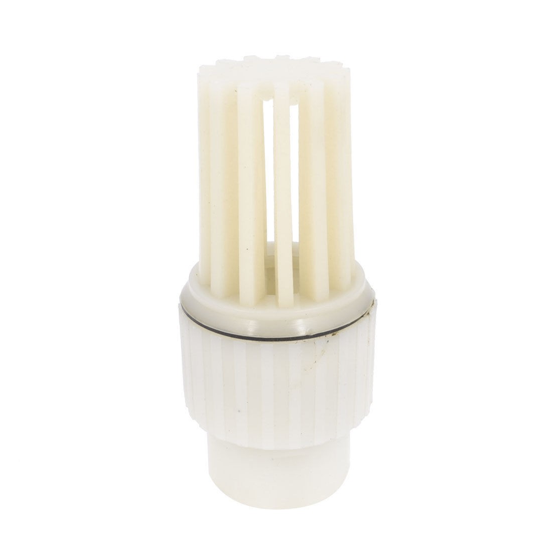 White Beige Replacement 1.2" Thread Dia Plastic PVC Foot Bottom Valve