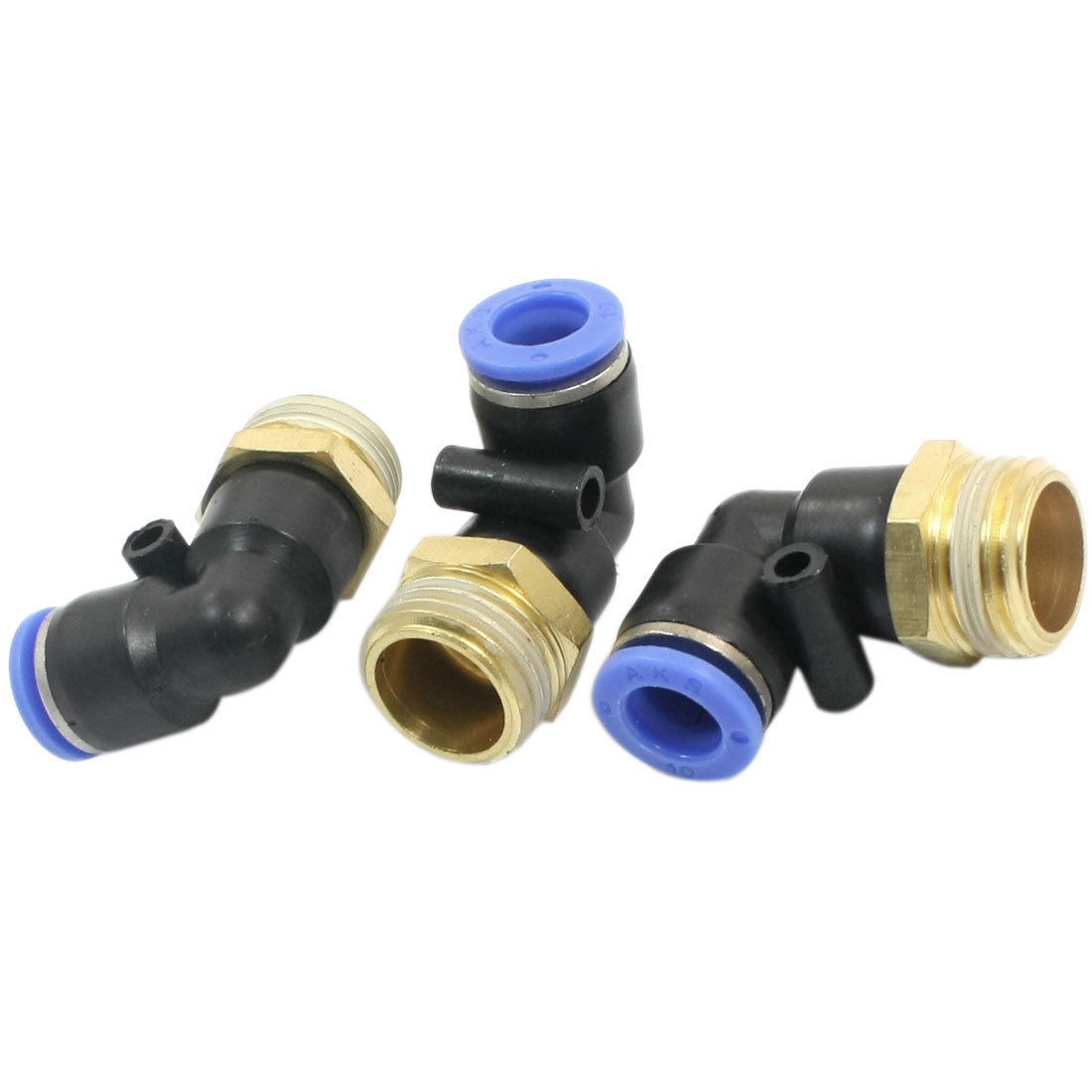 15mm to 10mm 1/2PT Dia Thread Two Ways Pneumatic Quick Fitting Coupler 3PCS