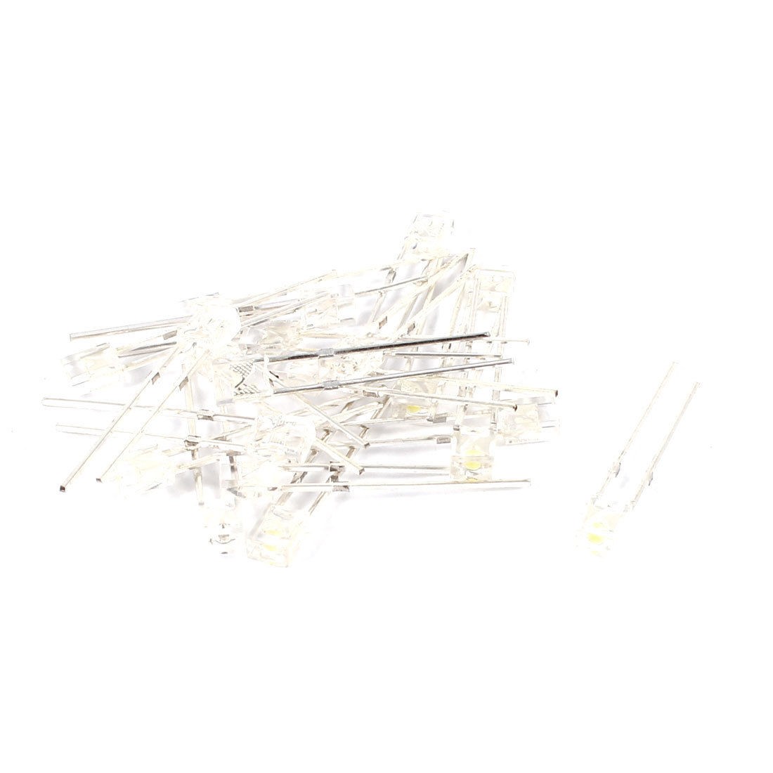 20 Pcs 4mmx3mmx2mm Clear Head Blue White LED Light Emitting Diodes DC 1.7-3.0V