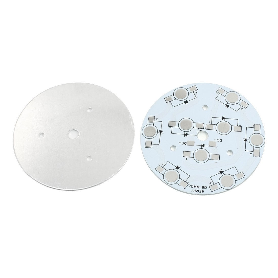 2pcs LED Light Aluminum PCB Circuit Board 69mm for 9 x 1W/3W/5W LEDs in Series