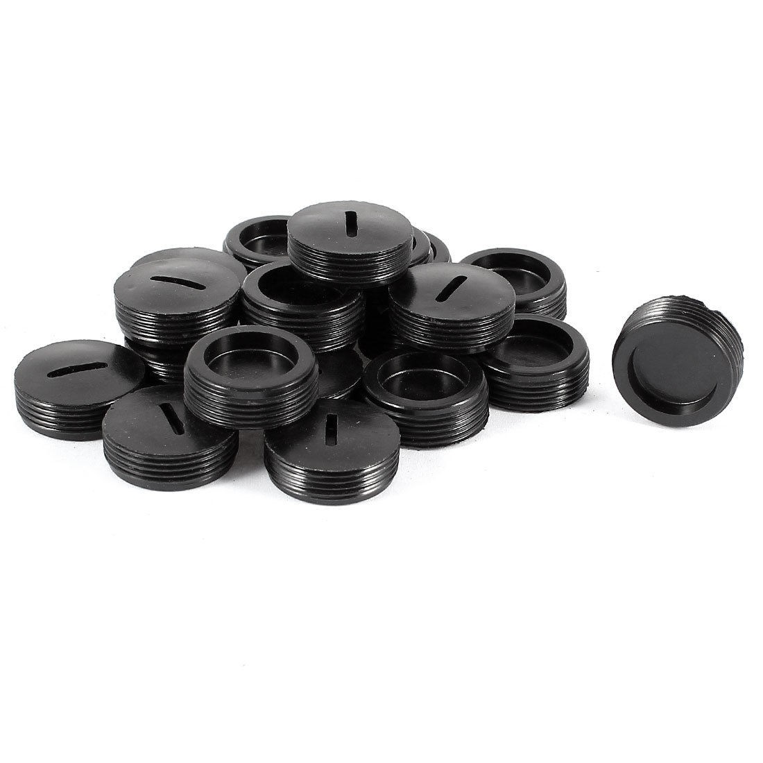 Motor 19mm Diameter Screw Black Plastic Carbon Brush Holder Cap Cover 20Pcs