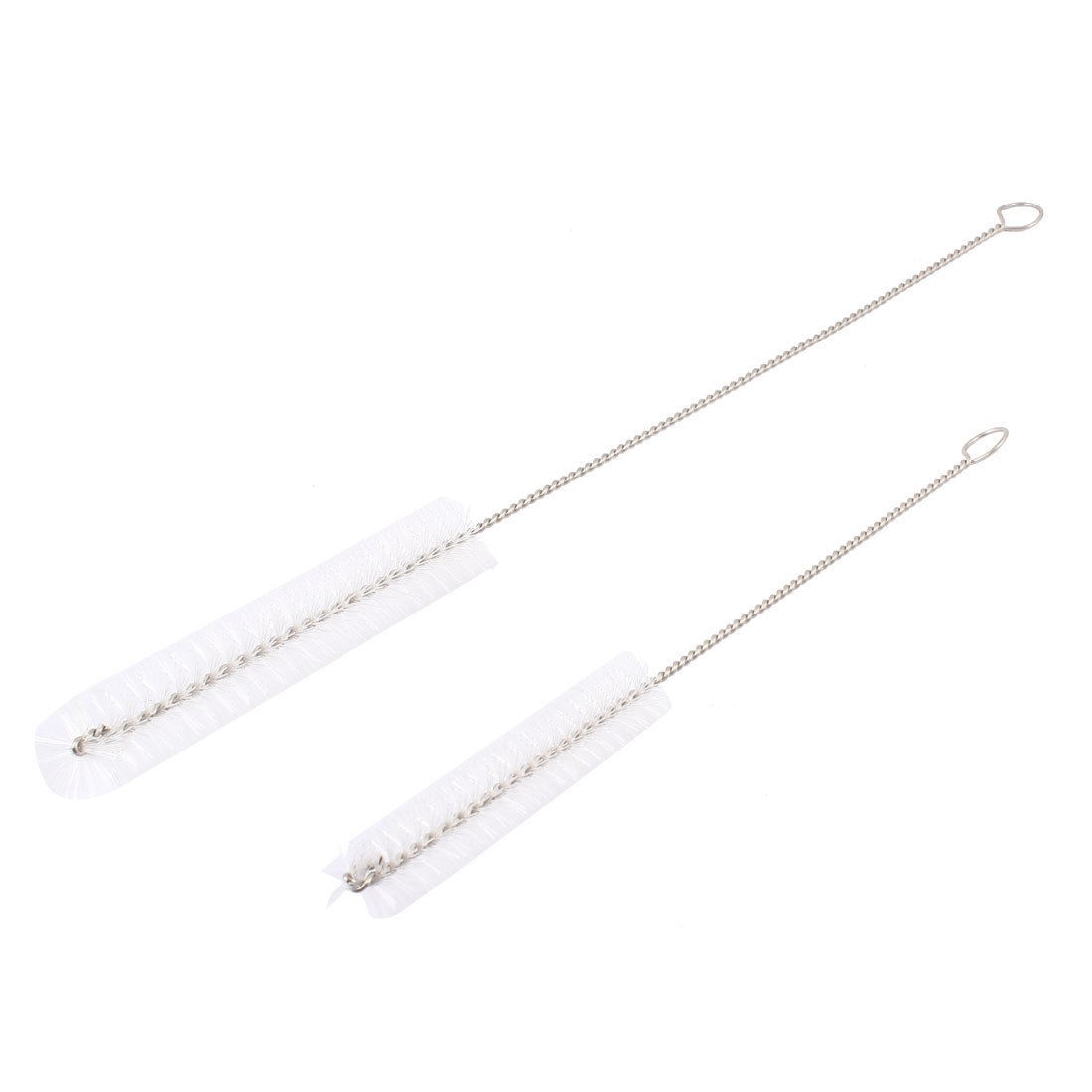 2 Pcs Spiral Metal Grip Test Tube Pipe Cleaning Washing Brush Cleaner White