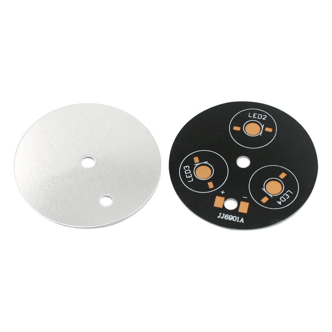 2pcs Black Round Aluminum PCB Circuit Board 62mm for 3 x 1W/3W/5W LEDs Series