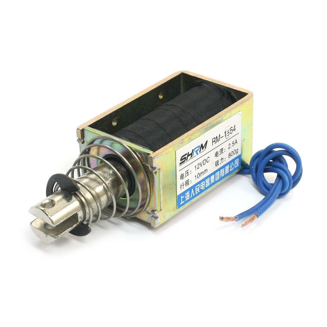 DC12V 2.5A 800g Force 10mm Stroke Pull Open Frame Solenoid Electromagnet