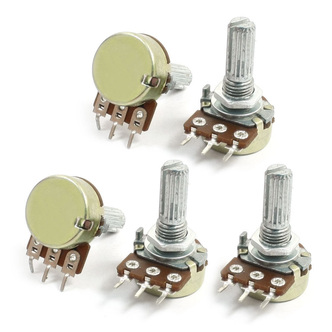 50K ohm B Type Volume Knob Handle Electric Bass Potentiometer 5Pcs