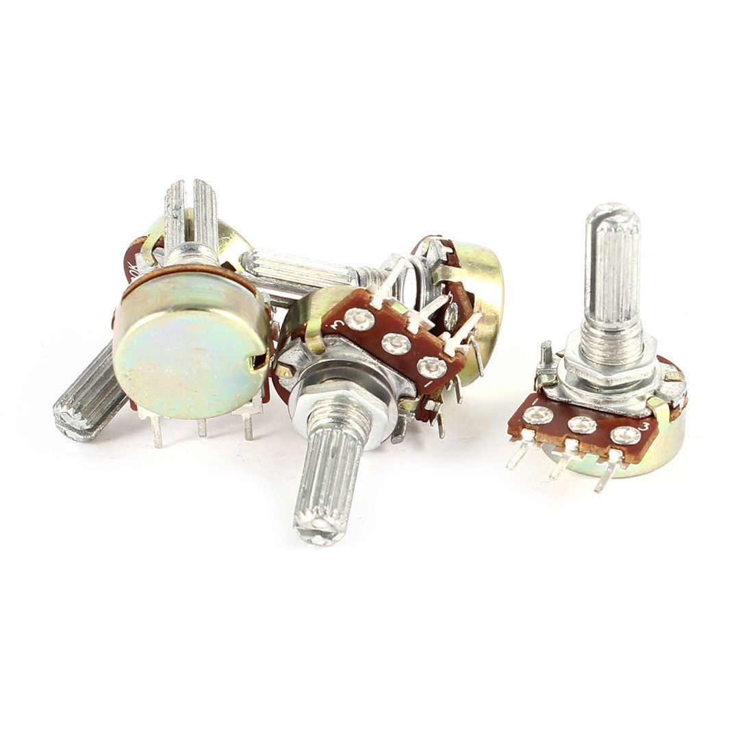 5 Pieces Type B 20K Ohm B20K 3 Pin Single Linear Rotary Taper Potentiometer 220V