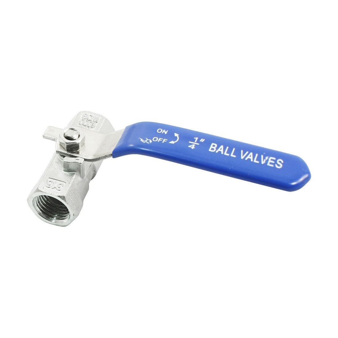 Water Pipe Connector 1/4PT Dia Female Thread ON-OFF Metal Ball Valve Fitting