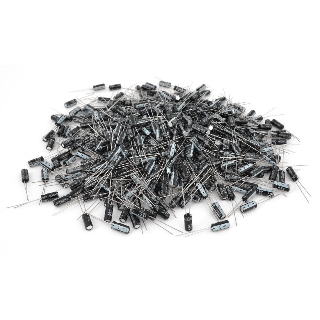 1000 Pcs 5mm x 11mm 22UF 25V Polarized Radial Electrolytic Capacitor