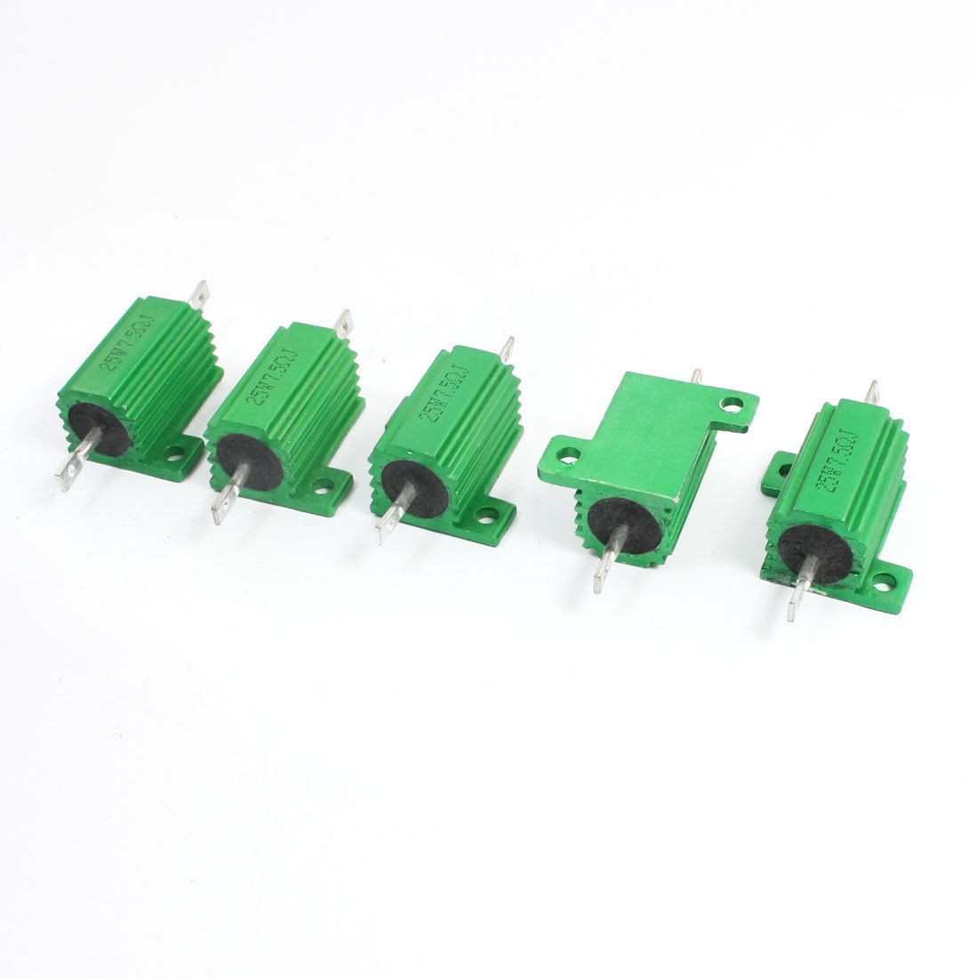 5PCS Green 7.5 Ohm 25Watt 5% Aluminum Housed Wirewound Resistors