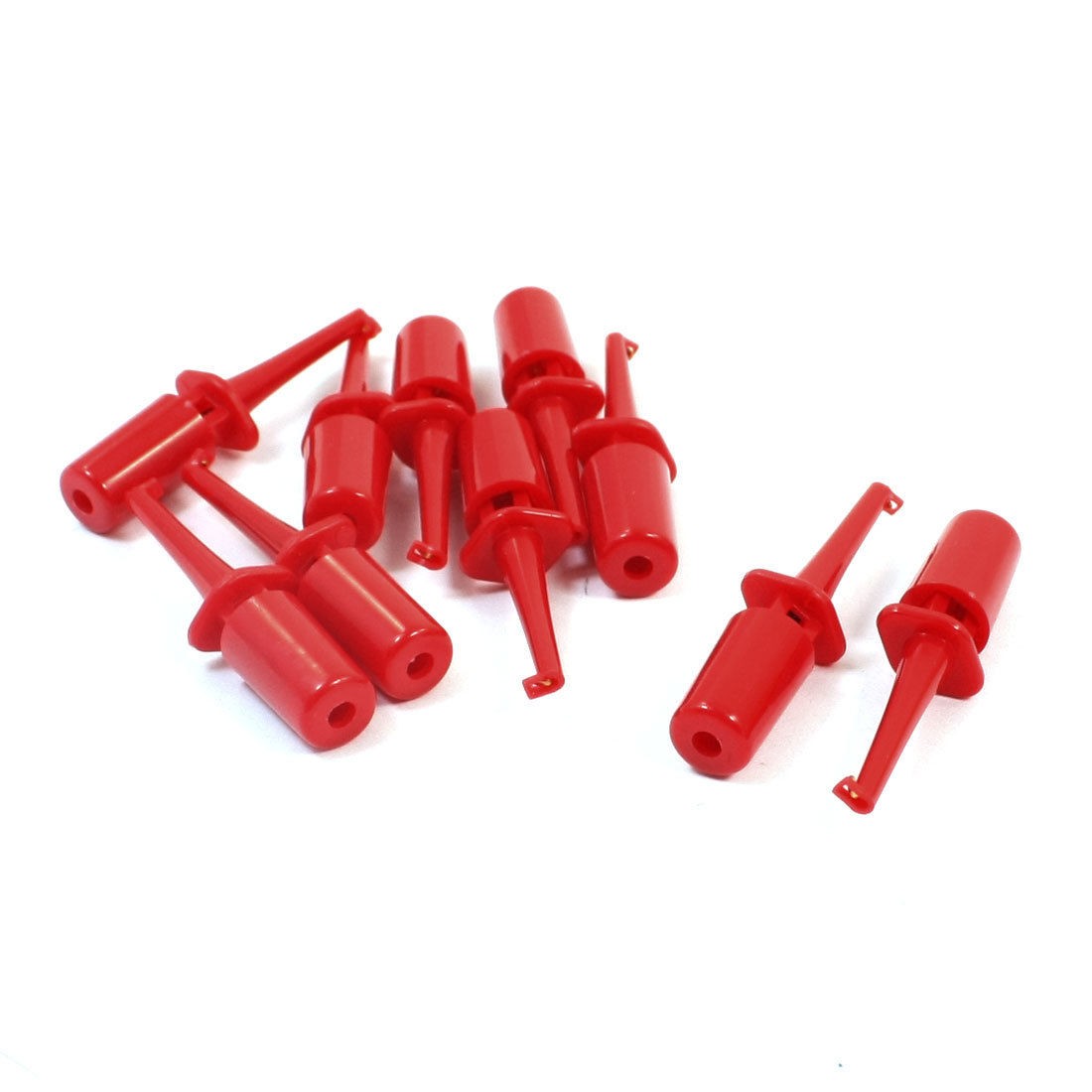10Pcs Red Plastic Coated Electrical Testing Probe Hook for Multimeter