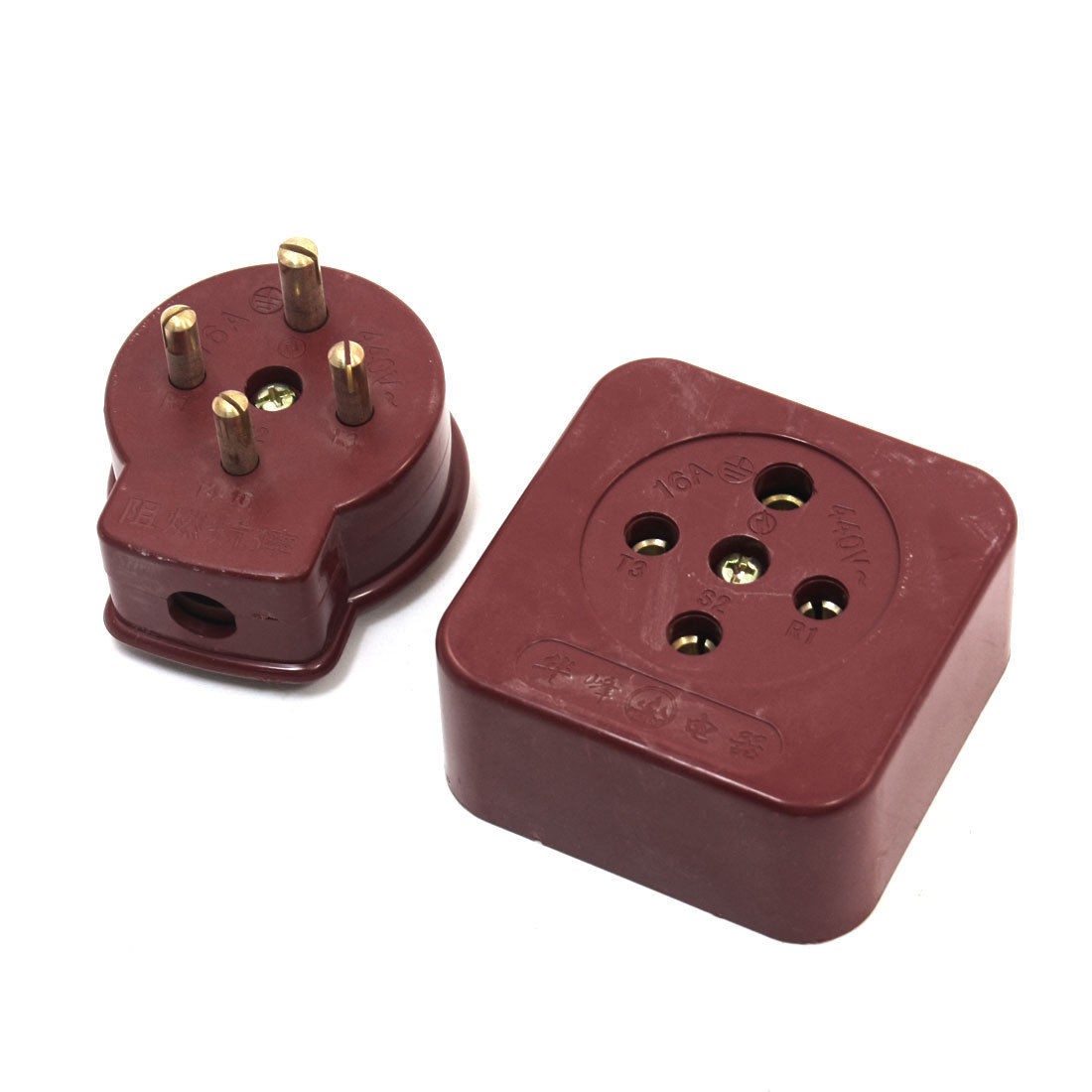 16A AC 440V 3 Phase 4 Wire 3P4W Cable Connector Industrial Socket Plug Set