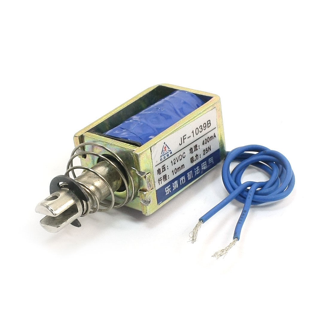 JF-1039B DC12V 400mA 25N/10mm Pull Push Open Frame Solenoid Electromagnet