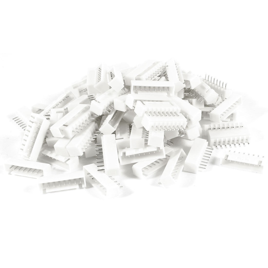 100 Pcs Single Row 8 Pin 0 6mm Pitch PCB Header Connector Socket White