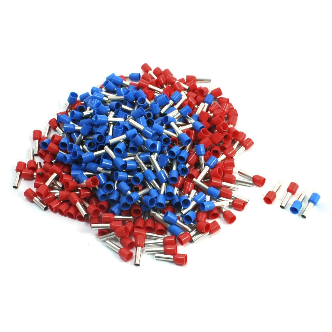 380 Pcs E6012 Blue Red Plastic Cover Pre Insulation Ferrules for 10 AWG Wire