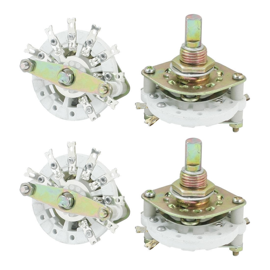 4Pcs 6mm Dia Shaft 1P7T One Deck Band Channel Rotary Switch Selector