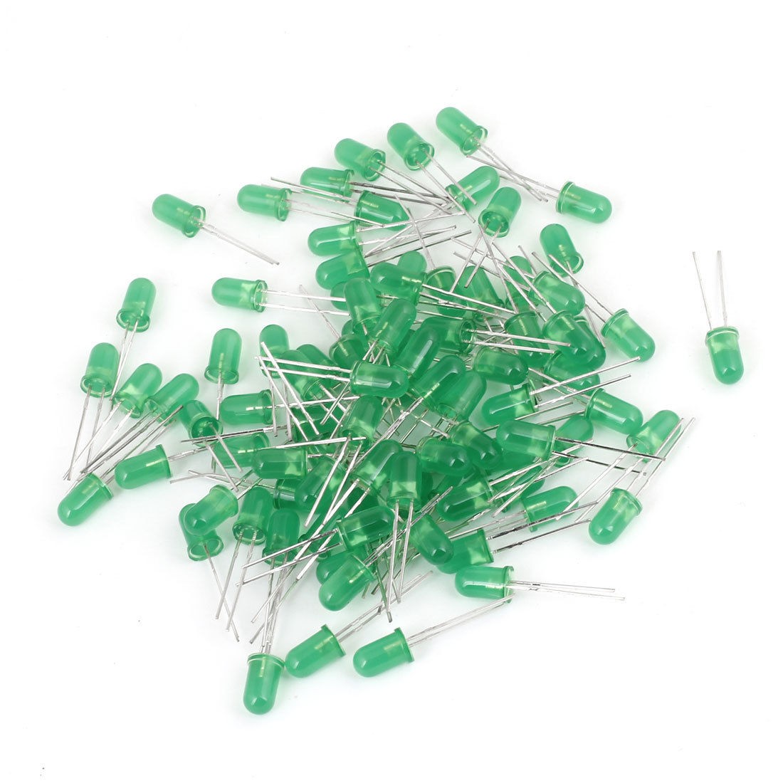 90 Pcs 5mm Round Head Green LED Light Emitting Diode Indicator DC 3V