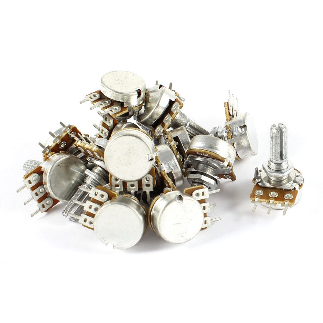 15 Pieces B10K 10K Ohm 3 Terminal One Linear Rotary Taper Potentiometers AC 220V