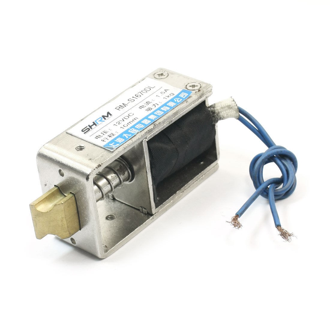 Electric Door Lock Open Frame Solenoid Electromagnet 1kg/10mm DC12V 1.5A